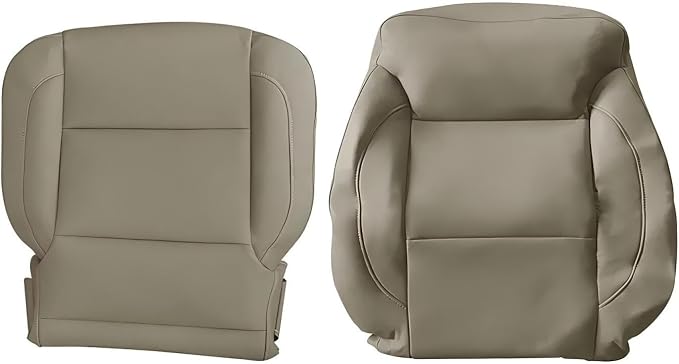 Replacement Driver Side Bottom Seat Cover Perforated | Fits for Chevy Silverado GMC Sierra 1500 2500 3500 2015-2019 Tan (Bottom and Top Back)