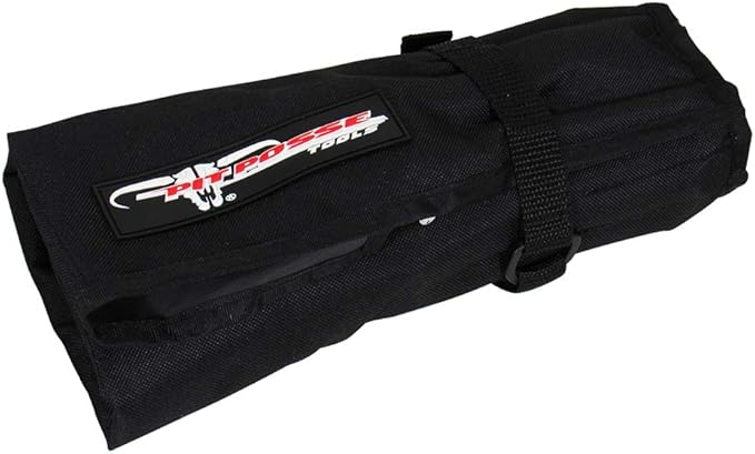 Pit Posse Motorcycle ATV Metric Tool Kit - Wrenches, Screwdriverm, Hex Set, Spark Plug Socket, Locking Pliers, Flashlight, Air Pressure Gauge, Bolts Compatible with Honda Kawasaki Yamaha Suzuki