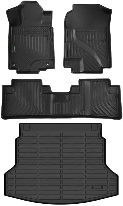ANBINGO® Floor Mats & Cargo Liner for 2012 2013 2014 2015 2016 CR-V, (ExcludeTouring) Waterproof Car Mats All Weather Guard TPE Floor Liners Front & Rear Row & Trunk Mats, CRV Full Set - Black