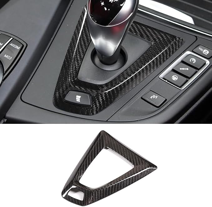 Fit for BMW F80 F82 M3 M4 2014 to 2019 Center Console Gearbox Decorative Panel Frame, Real Carbon Fiber Interior Accessories Gear Lever Panel Base Cover (RHD - Black Carbon)