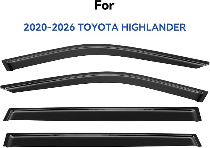 Window Visors Rain Guards for 2020-2026 Toyota Highlander, Out-Channel Window Vent Wind Deflectors Visors Shades for 20 21 22 23 24 25 Highlander