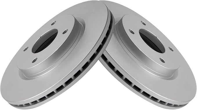 TRQ Front Brake Rotor Set G Coated Vented Compatible with 2009-2014 Nissan Cube 2007-2012 Sentra 2007-2012 Versa