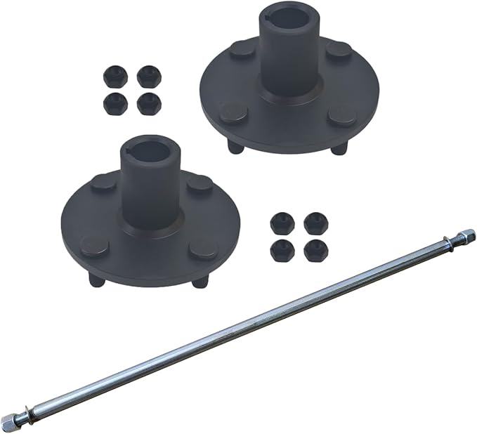 Axle 1" Diameter 36" Steel Axle Rod With 4" x 4" Go Kart Live Axle Hub For ATV Go-Karts Quads Dune Buggies