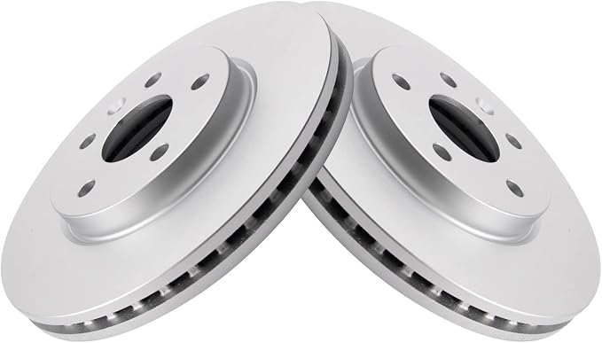 TRQ Front Brake Rotor Set G Coated Vented Compatible with 2017-2023 Chevrolet Bolt EV 2022-2023 Bolt EUV 2011-2019 Cruze 2016 Cruze Limited 2012-2020 Sonic 2016-2019 Volt