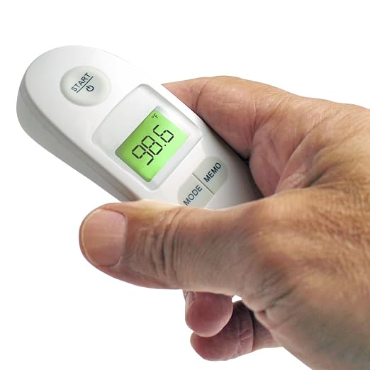 ADC Adtemp 431 Essentials 1-Second Non-Contact Infrared Thermometer with Color-Coded Backlight and 10-Reading Memory, White