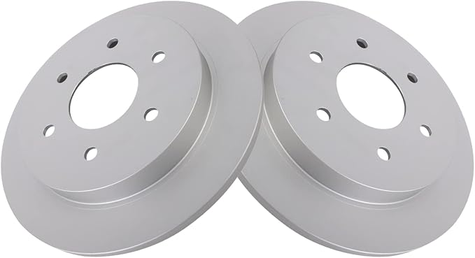 TRQ Rear Brake Rotor Set Coated Compatible with 2004-2010 Infiniti QX56 2004 Nissan Pathfinder Armada 2004-2015 Nissan Titan 2005-2015 Armada 2017-2019