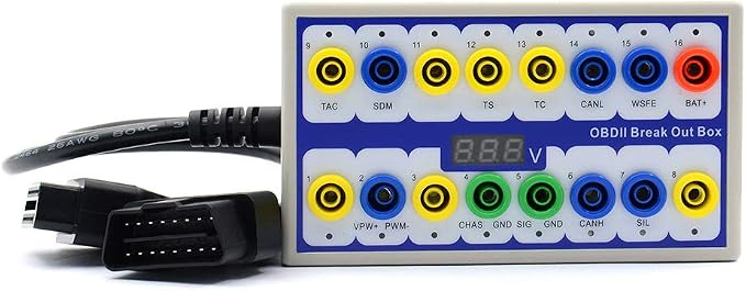 OBD 2 Breakout Box - OBD 2 Protocol Detector Tester Auto Car Tools Diagnostic Connector Breakout Box Detector Repair with Connection Cable