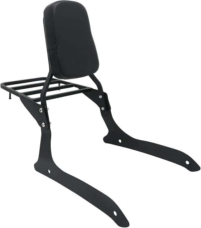 Passenger Backrest Sissy Bar & Luggage Rack Portable Compatible with Yamaha XVS1300 XVS1300A Midnight V-Star 2007-2015 (Black)