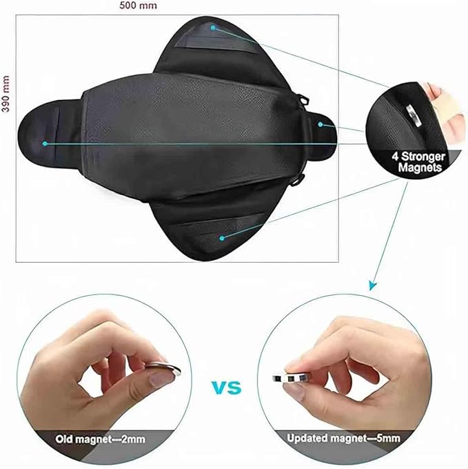 Tank Bag Motorcycle Magnet for Aprilia RS 660 Street Fighter 2023, Oxford Motorcycle Bag with Touchscreen Mobile Phone Pocket
