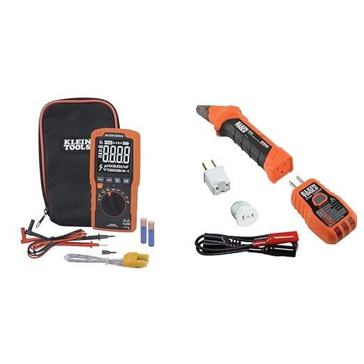 Klein Tools MM450 Multimeter & 80016 Circuit Breaker Finder Tool Kit with Accessories