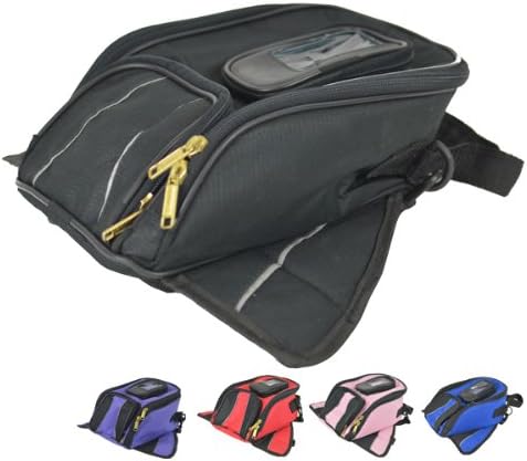 Small Magnetic Motorcycle Tank Bags Black with Cell Phone pocket
