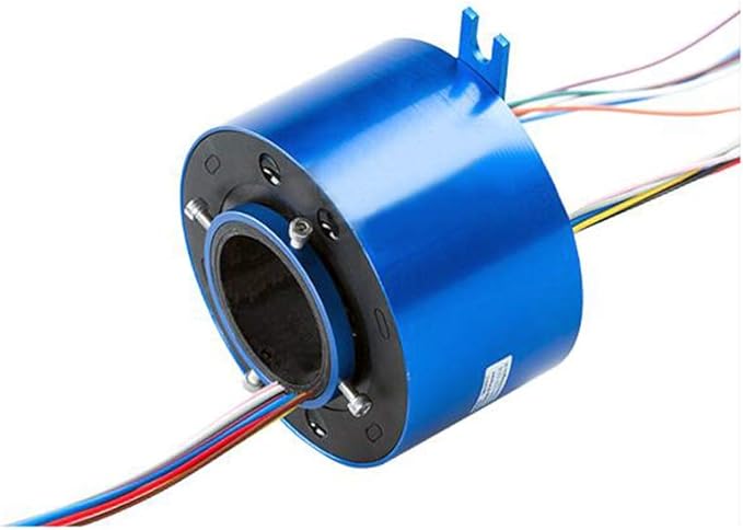 Taidacent Hollow Slip Ring Signal Power Continued 2/4/6/12 Road Collector Conductive Electric Motor Rotating Connector (12 Wire 10A Inner hole 12.7mm OD 54mm)