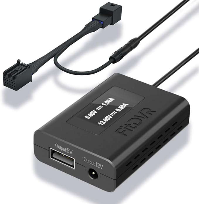 Dash Camera Power Adapter (10-Pin) for Chevrolet GMC Buick Cadillac Chevy, Connect Auto Dimming Rearview Mirror, USB Power Source, Easy to Install, 5V 12V Output, for Dashcam, Radar, D3-019