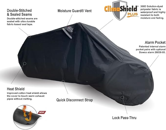 Dowco Guardian WeatherAll Plus Can-Am Ryker Cover | Black | All Season Indoor/Outdoor professional Grade, Waterproof, UV Protection, Heat Safe, Breathable, Reflective Moisture vent. Storage bag
