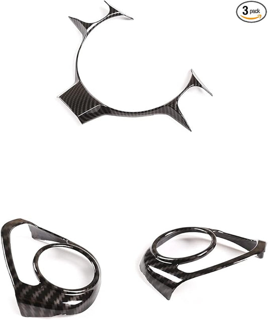 Fit for Toyota 86 GT86 2022 and for Subaru BRZ 2022 Steering Wheel Button Cover, Steering Wheel Panel Protection Frame Trim, Car Steering Wheel Decoration Frame Trim (Carbon Fiber Pattern)