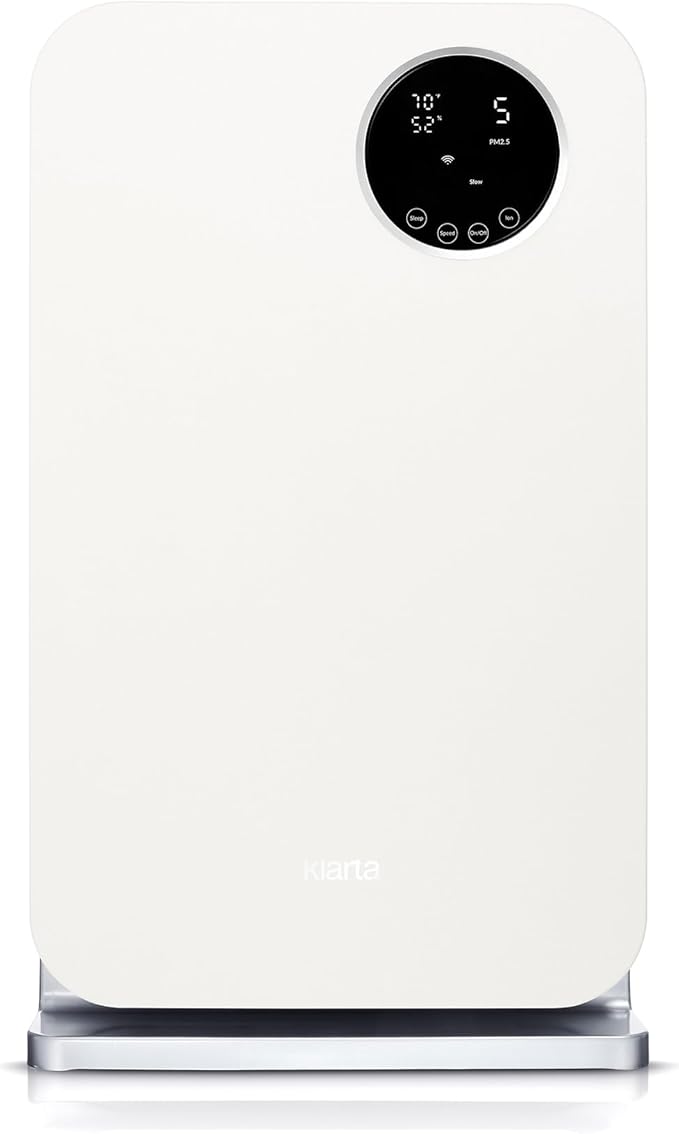 Air Purifier for Home - Smart WiFi App - Ultra Quiet 20 dB - Removes Allergens, Smoke & Odors - 99.97% Particle Filtration - Up to 1237 ft² - Klarta Forste White