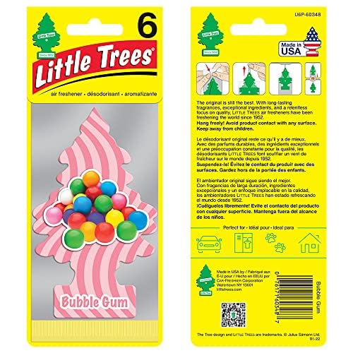 LITTLE TREES Car Air Freshener | Hanging Tree Provides Long Lasting Scent for Auto and Home | 24 Air Fresheners |Bubble Gum