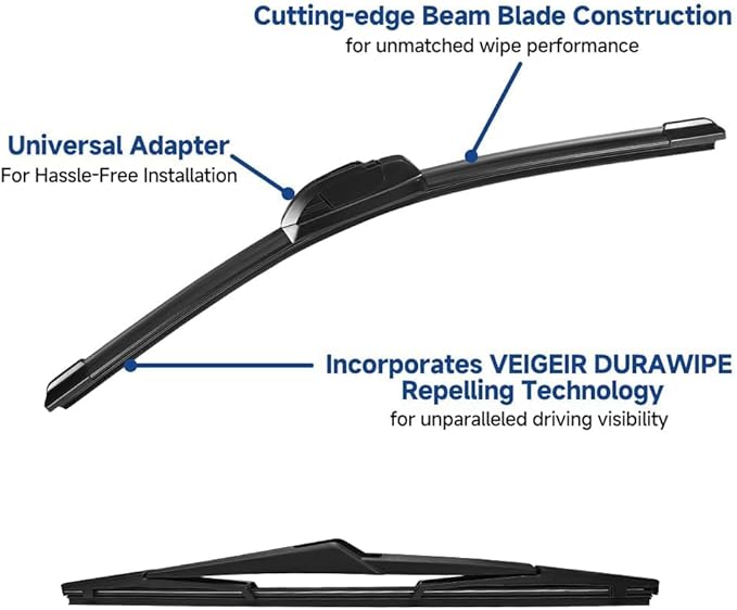 3 Pack Windshield Wiper Blades Compatible with Kia Telluride 2020 2021 2022 2023 2024 2025 Original Factory Quality Front Rear Wipers Blade Set for My Car - 26" 18" 13"