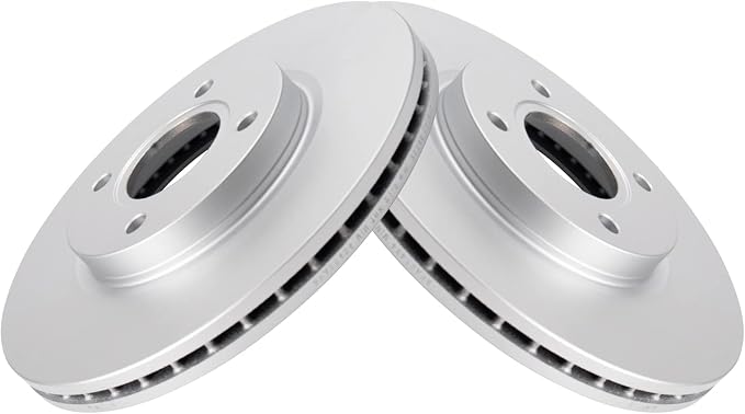 TRQ Front Brake Rotor Set G Coated Vented Compatible with 2014-2019 Ford Fiesta