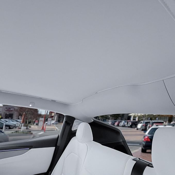VION Tesla Model Y Roof Sunshade (2026–2025 New Model Y) – Full Blackout (No Light Transmission), Cooler Cabin, Dual-Layer Fabric with Graphene-Enhanced UV Coating, No Sagging – Gray