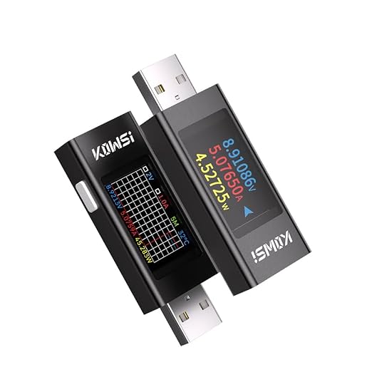 Diymore USB Tester USB Power Meter,USB Cable Tester USB Tester Power Meter,USB Voltage and Current Tester Meter,Power Bank Capacity,Working Time Ammeter Voltmeter USB Cable Charger Detector