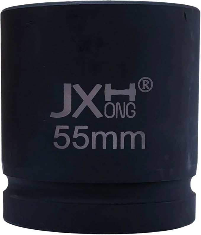 1-1/2" Drive Impact Socket, 6-Point, Heat Treated Cr-Mo Steel – Heavy Duty for Hydraulic Impact Wrench (55mm)