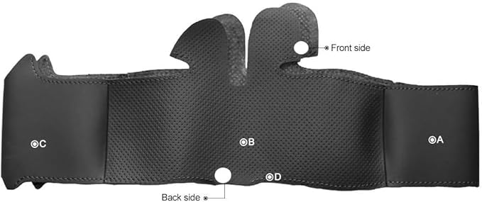 Loncky Black Genuine Leather Carbon Fiber Steering Wheel Cover for Honda Civic 8 2006 2007 2008 2009 2010 2011 Car Custom Fit Hand Stitched OEM DIY Suede Car Interior Parts Accessories