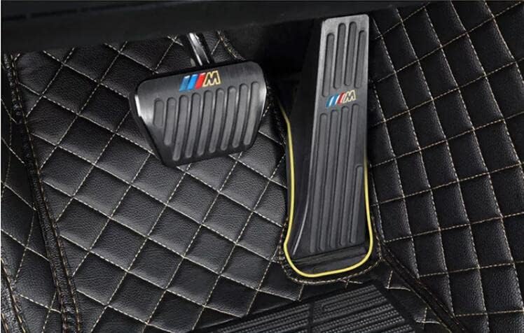 Custom All-Weather Protection Leather Car Floor Mats for Cars Sedan SUV Sports Car Waterproof Floor Mat (All Black Red)