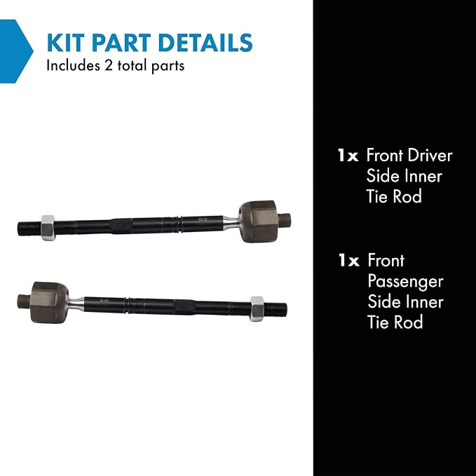 TRQ Inner Driver and Passenger Side Tie Rod Set 2 Piece Compatible with 2016-2022 Chevrolet Camaro 2020-2022 Cadillac CT5