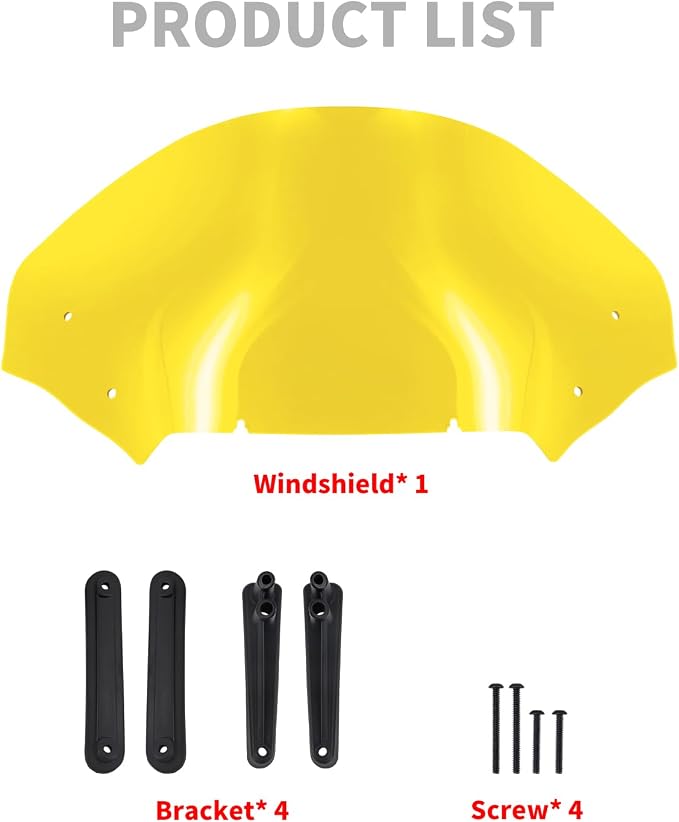 Road Glide Windshield 13.5" Wave Fairing Windscreen Cover for Harley FLTRX 2024-2025, FLTRXSE 2023-2025, FLTRXSTSE 2024-2025 Yellow