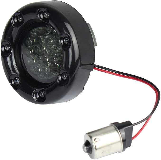 Eagle Lights 8748RTS-HB-1156R Infinity Beam 2 Inch Bullet Rear LED Turn Signals with LED Trim Ring Covers - Compatible With Harley Davidson® Motorcycles - Black Covers / 1156 Base