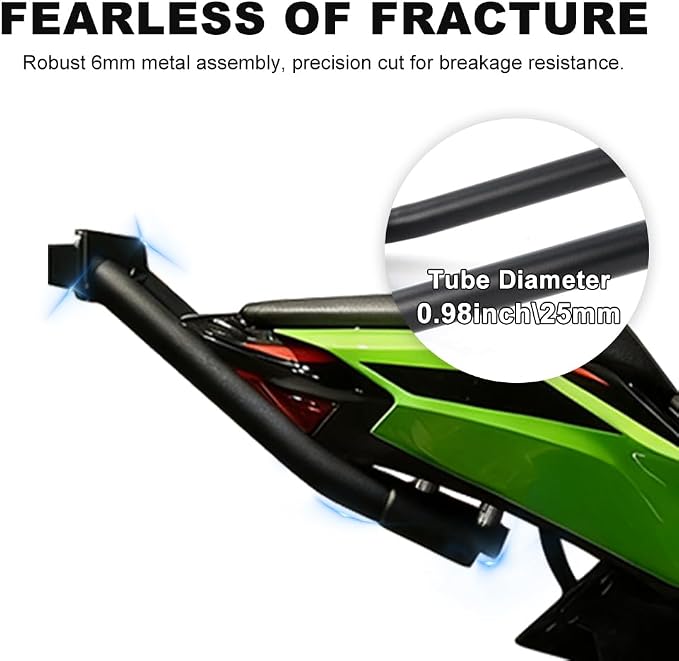 Xitomer Scrape Bars Compatible with Ninja ZX-10R 2016-2025, Ninja ZX 10RR 2021-2025 Rear Rack Stunt Parts Wheelie 12 bar Tail Bar With Subcage