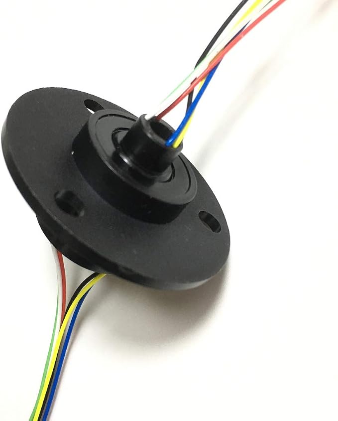 Taidacent Hollow Slip Signal Power Continued 2/4/6/12 Road Collector Ring Conductive Electric Motor Slip Ring Rotating Connector (5mm Inner 22mm Outer 6 Wire 2A)