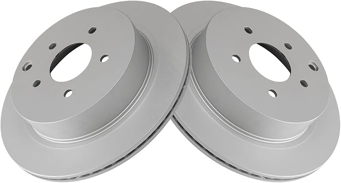 TRQ Rear Brake Rotor Set G Coated Vented Compatible with 2003-2023 Infiniti FX35 FX45 FX37 JX35 M35h M37 M56 Q50 Q60 Q70 Q70L QX60 QX70 2003-2024 Nissan Murano Pathfinder Quest