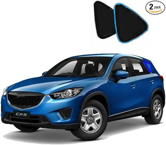 Magnetic Mesh Sun Shade for Mazda CX5 2017-2025 | Custom Fit for CX-5, Side & Rear Windows | Baby UV/Heat Protection, Privacy Shield Sunshade (2-Pack Rear Quarter Window Shades)