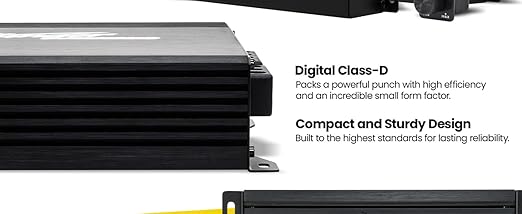 Stinger Audio MT-600.4 Compact Digital Class D 4-Channel 1000W RMS Car Audio Amplifier with Bass Knob Remote Control, HEXFET MOSFET, High/Low Pass Filter & Crossover Multiplier