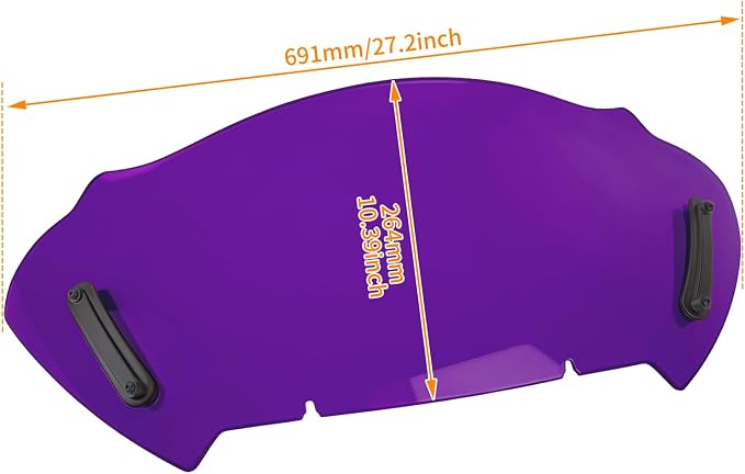 10" Windshield Windscreen Wind Splitter Fit For Harley Road Glide 2023.5-2026 Purple