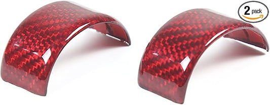 Daeiclru Real Carbon Fiber Steering Wheel Circle Cover Sticker Compatible with Chevrolet Corvette C8 Stingray 2020-2025, Steering Wheel Top Center Guide Decorative Accessories (Red)