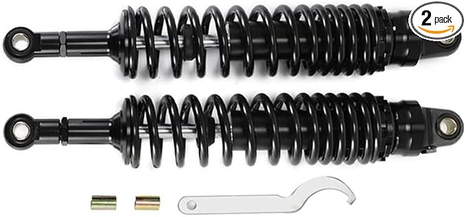 360mm 380mm 400mm 420mm Universal Motorbike Air Shock Absorber Rear Suspension ATV Quad Scooter Dirt Bike For YZF-R1 YZF-R6 YZF-125 XC EXC XCF (Black, 14.96 inch 380mm)