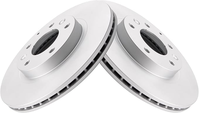 TRQ Front Brake Rotor Set G Coated Vented Compatible with 2006-2015 Mazda MX-5 Miata