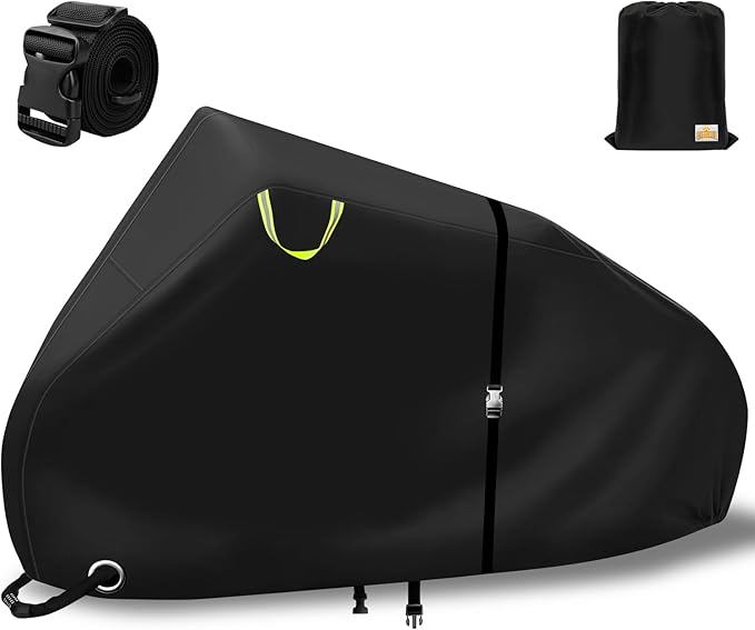 ClawsCover Bike Covers Outdoor Storage Waterproof for 2 Bikes,Heavy Duty 600D Polyester,Durable Anti-UV,Weatherproof eBike Bicycle Electric Bike Cover, Buckles Straps,Reflective Handle,82''x36"x43.3"