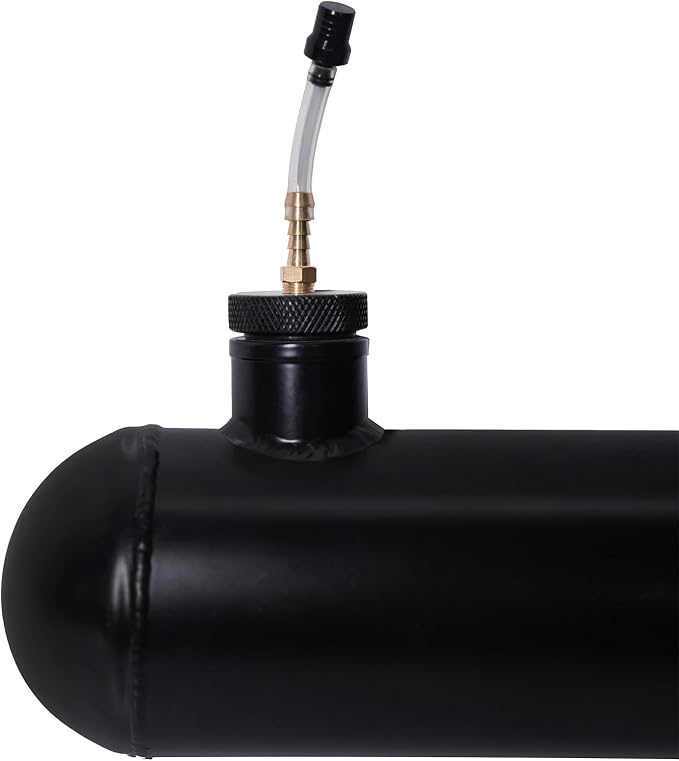 JMCHstore Side Aluminum Mini bike Gas Fuel Tank Cylinder 4x12'' for Coleman Baja Montser Mega moto Predator Hemi non 212 Engine, Massimo Axis RealTree Motovox Mototec Gas Bike, Go Kart Parts (Black)