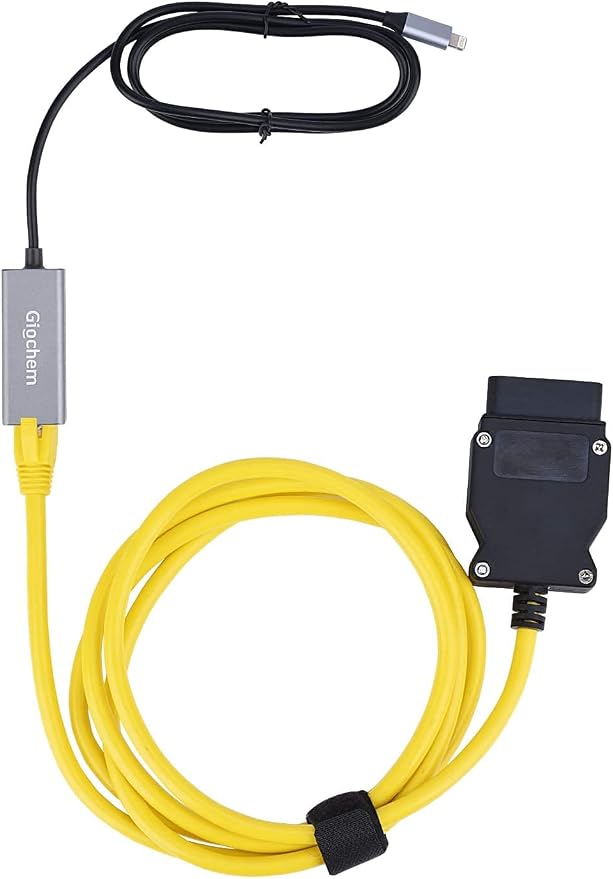 Lightning to OBD2 2 in 1 Phone to OBD2,ENET Rj45 Cable ethernet Connector Tools to OBD Interface Cable Coding F-Series 10/100Mbps High Speed,Plug and Play[Silver]