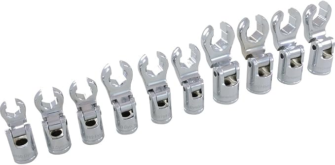 Dynamic Tools D010028 3/8" Drive Metric Flare Nut Socket Set (10 Piece), 10mm to 19mm