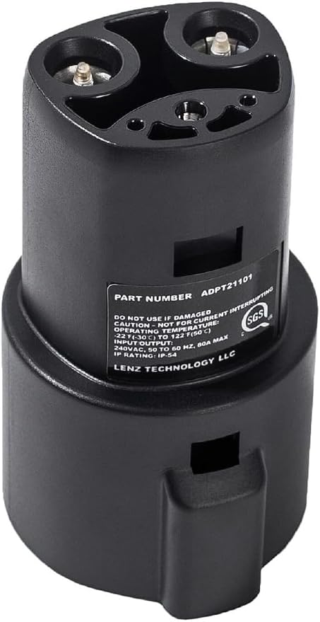 LENZ J1772 to NACS Charging Adapter – SAE J1772 to NACS for Tesla & NACS EVs (2026+ Hyundai, Kia, Rivian, Toyota bZ, Lexus RZ, Lucid) – Level 1 & 2 AC, 80A Max, Safety Certified to UL 2251