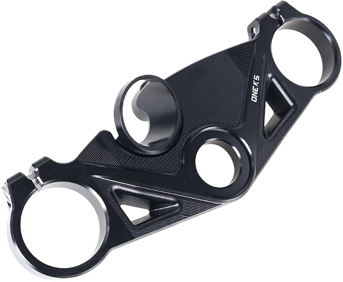 ONE.K.S Motorcycle Triple Tree Forks Top Clamp Front End Upper Top Steering Clamp Fit for Kw-asaki ZX6R 2019-2026 European Version Triple Tree Uplink CNC Aluminum (Black)