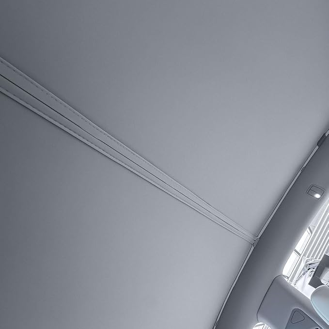 VION Tesla Model Y Roof Sunshade (2026–2025 New Model Y) – Full Blackout (No Light Transmission), Cooler Cabin, Dual-Layer Fabric with Graphene-Enhanced UV Coating, No Sagging – Gray