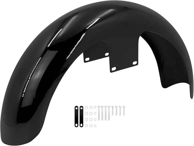 Front Fender 19'' 21'' 23'' Wheel Wrap Fit For Harley Touring Street Glide Road King Electra Glide Baggers (120/R19 Gloss Black)