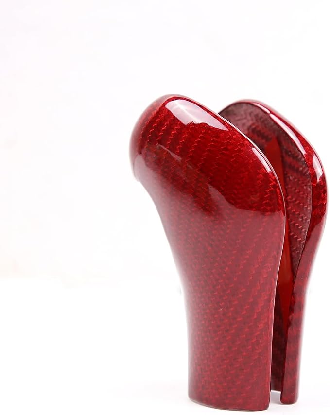 Real Carbon Fiber Source Manufacturer Automotive Interior Accessories Center Console Gear Shift Knob Decorative Protective Cover for Porsche 2011-2017 Cayenne (Red Carbon Fiber)