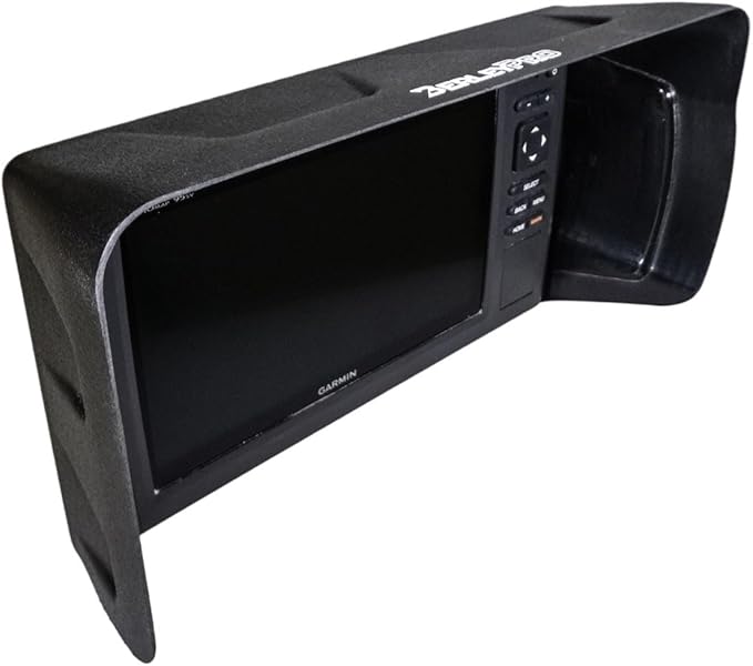 BerleyPro Garmin Fish Finder Visor — Sun Cover & Glare Reduction — Fits Echomap UHD/UHD2/Ultra, GPSMAP, Striker, Echomap Chirp & More — CNC Machined ASA Plastic